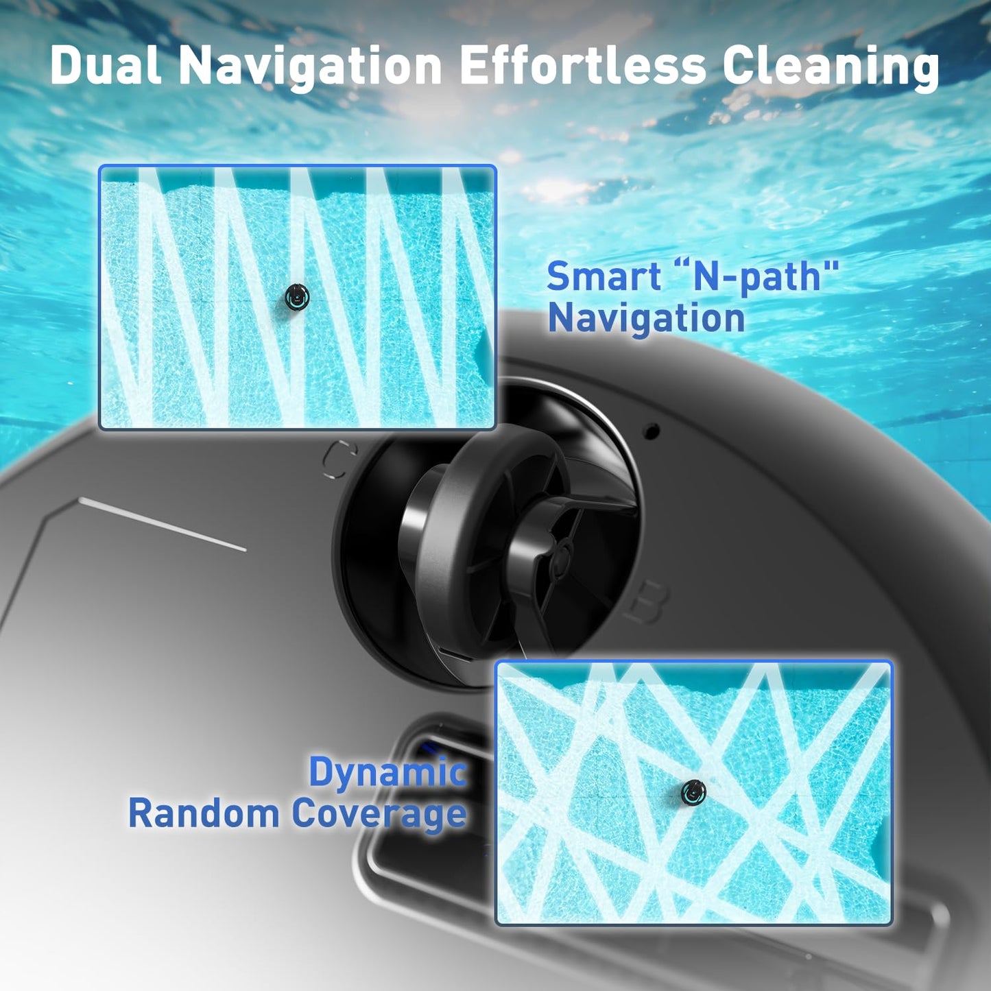 KKI Robotic Pool Cleaner, Cordless Pool Robot Vacuum, 130 Mins Runtime,Self-Parking, Lightweight for Inground & Above Ground Pools,Self-Parking,Up to 65ft/1100 Sq.Ft