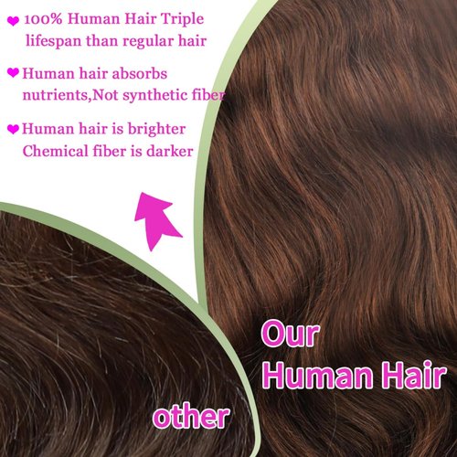 TESCOGOYS 14 Inch Chocolate Brown Lace Front Wig Human Hair 180 Density 13x6 Body Wave Lace Front Wigs Human Hair Pre Plucked Colored Frontal Wigs Human Hair Brown Wig Human Hair Wigs for Women