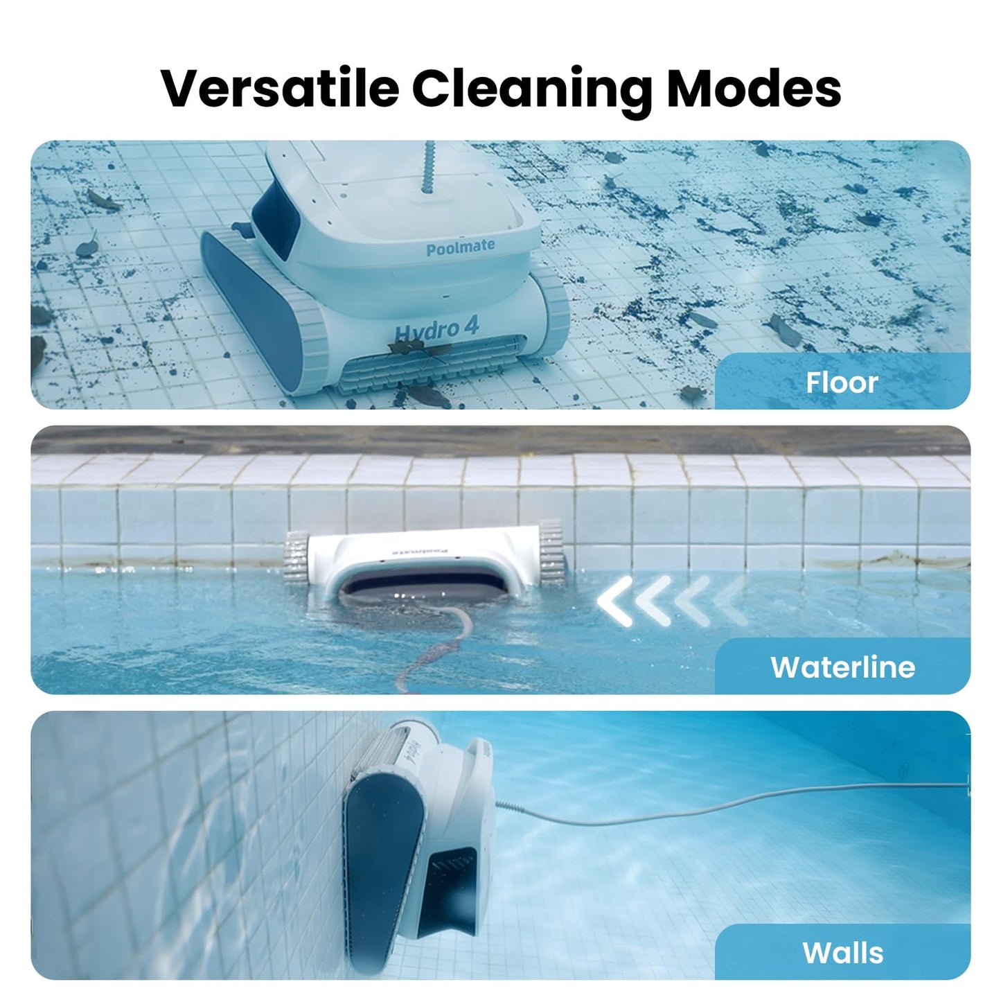 Chasing Hydro 4 Cordless Pool Vacuum for Inground Pools | 210-Min Battery Pool Robot for Floor, Wall & Waterline Cleaning | Smart App Control | 5070 GPH Suction Perfect for Pool Opening Season