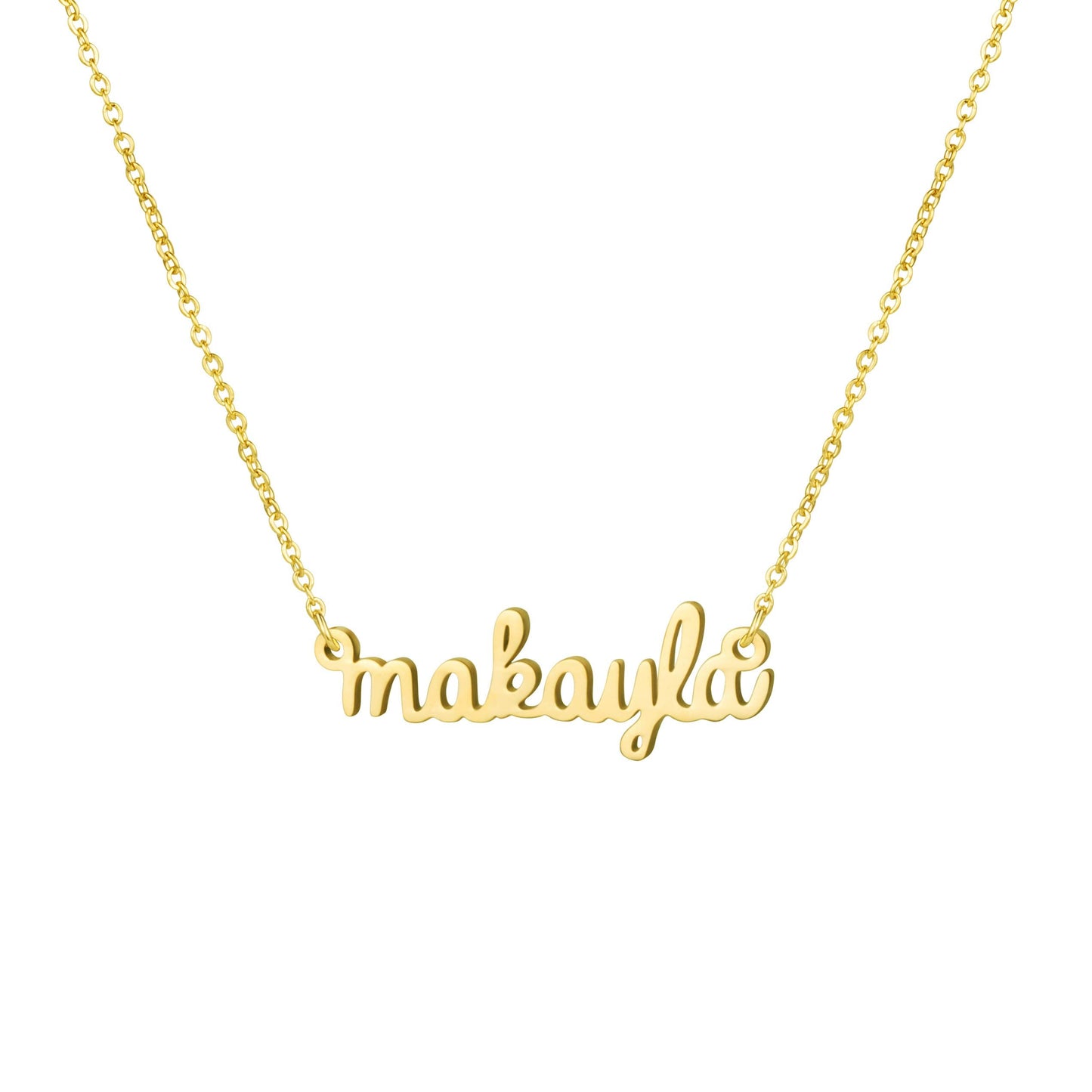 Awegift Name Necklace Big Initial Gold Plated Best Friend Jewelry Women Gift for Her Makayla