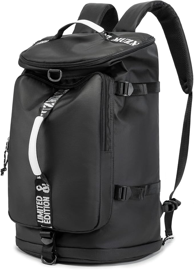 FUNYAGO Gym Duffle Bag Waterproof black Laptop Backpack Suitable for Hiking, Fishing, Travel 40L Large Capacity Trendy Coo...