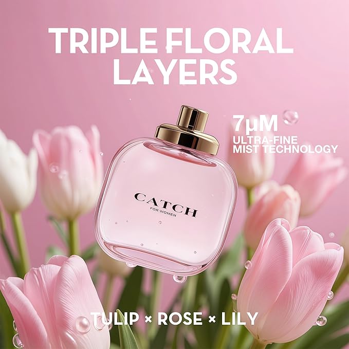 4-Piece Women's Perfume Set with 10ml Rollerball, EDP Collection, Variety of Fragrances,Long Lasting Fragrance (Je taime Paris/CATCH FOR WOMEN/Sugar Candy/Lovely Lolita)