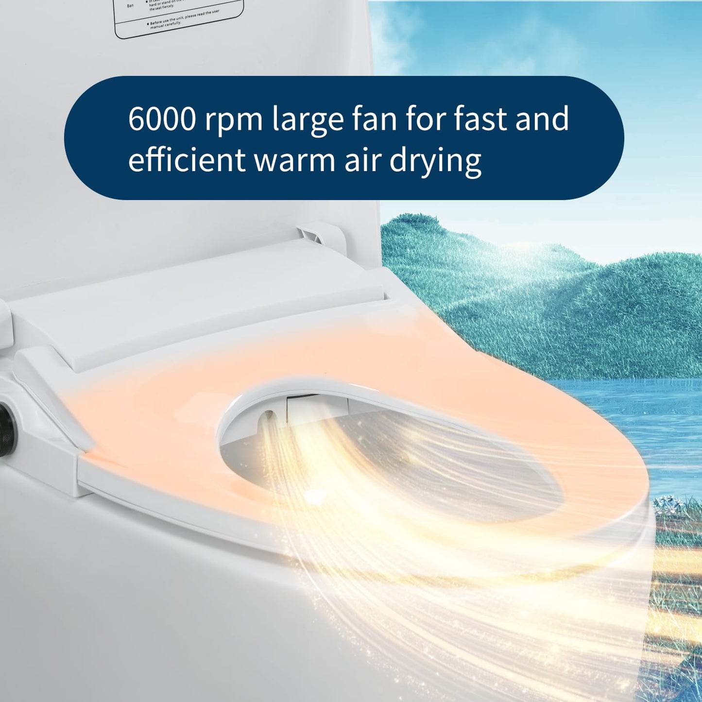 SIMENR Electric Bidet Toilet Seat Elongated, Instant Warm Water, Heated Seat with Dryer, Self-Cleaning Nozzle, Soft Close Lid & Night Light - Smart Bidet with Adjustable Temp, Pressure & Universal Fit