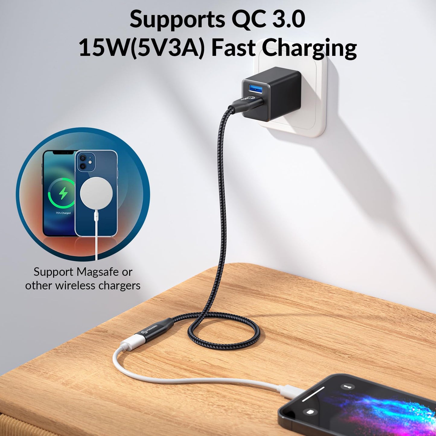 Phixero [10Gbps] Usb C Female To Usb Male Adapter 3.1 Gen 2 (3.3Ft), 3A Fast Charging Usb A To Usb C Adapter With 10Gbps Data Tr