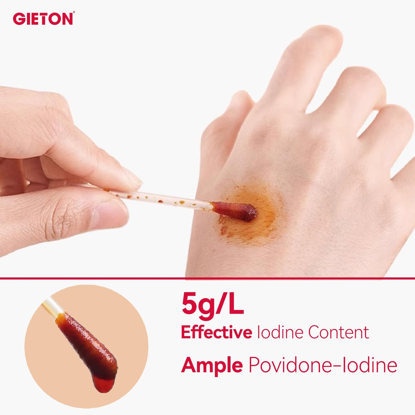 50-Count Disposable Povidone Iodine Swabs, Iodine Cotton swabs, Iodine swabsticks, Wound Care, Gentle Care and Emergency Care for The Whole Family.
