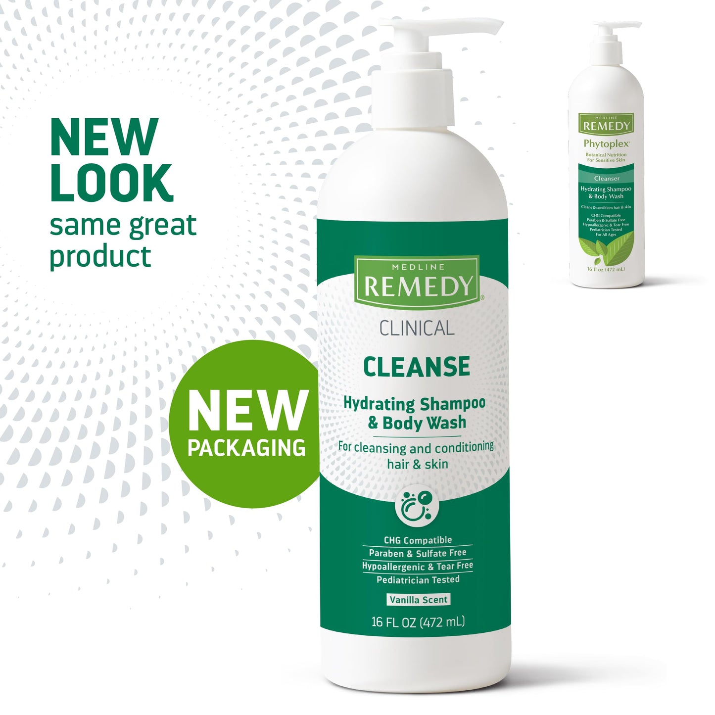 Medline Remedy Clinical Hydrating Shampoo & Body Wash (16 fl oz), Vanilla Scent, Cleanser, No-Rinse, Adults, Kids, Shower Or Bed