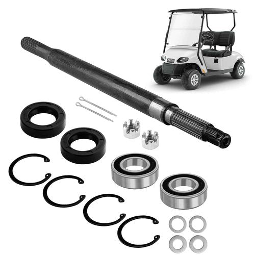 Cartalia Golf Cart Rear Axle Shaft with Bearing Seal Kit for 1994-2013 EZGO TXT/Medalist Electric Models, Replace # 20377-G12 Passenger Side (16 3/4" Length) 24-Teeth Splined Axle Shaft Assembly