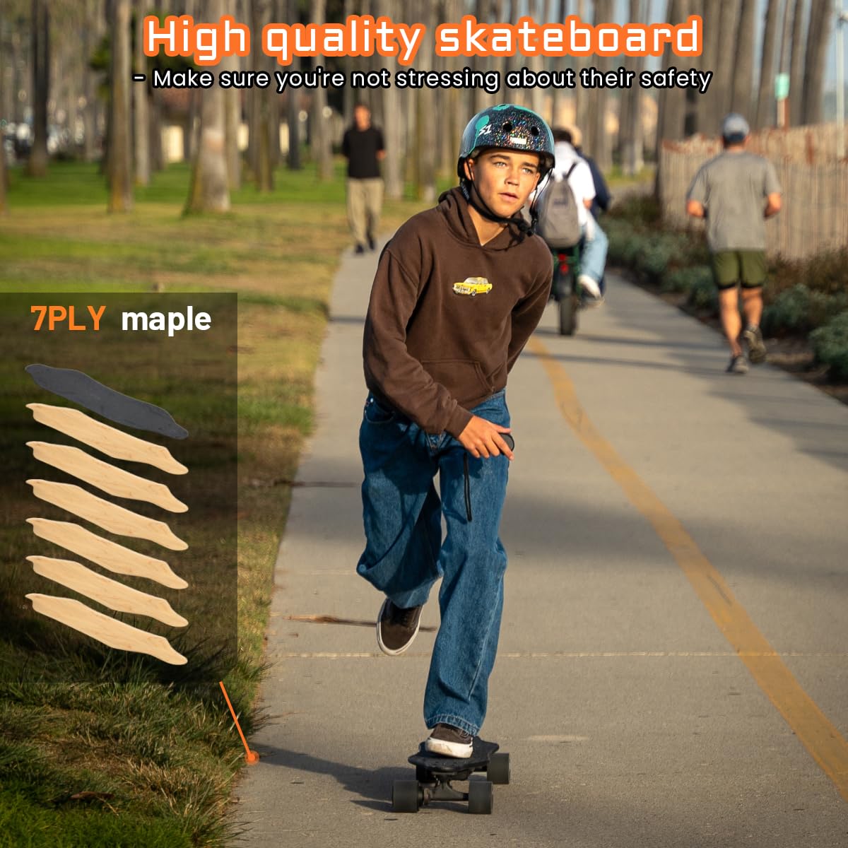 MEEPO Campus V3 Series/Envy Electric Skateboard with Remote, Top Speed Up to 29 Mph, 4 Speed Smooth Braking, Easy Carry Handle Design, Suitable for Adults & Teens