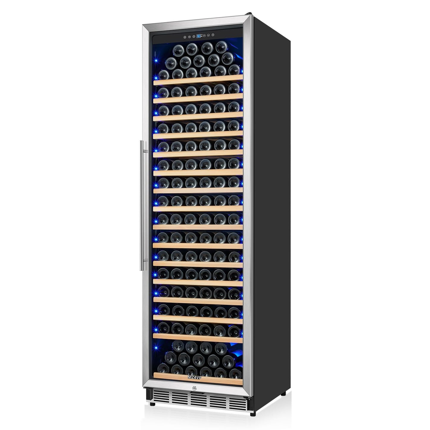 MZAVP Large Wine Cooler Refrigerator 24 Inch, Upgraded 200 Bottle Wine Fridge with Professional Temperature Control, Built-in or Freestanding Tall Wine Cellar, Low Noise and Sliding Rail Shelves