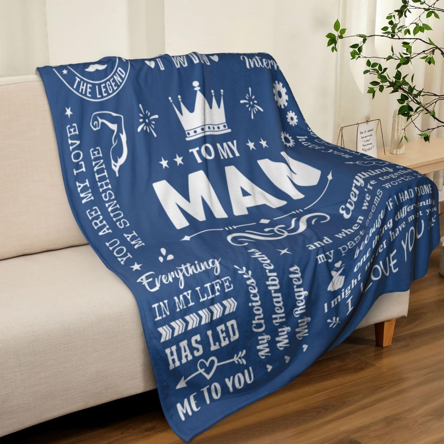 KJACGAD Boyfriend Gifts from Girlfriend, Birthday Gifts for Him Boyfriend Ideas, Anniversary Meaningful Gifts for Boyfriend Throw Blanket 60" x 50"