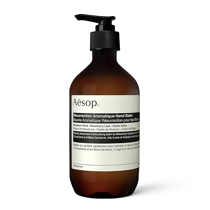 Aesop Resurrection Aromatique Hand Balm - Rich, Moisturizing Balm for Hands and Cuticles - Fragrant Botanicals and Skin-Softening Emollients - 16.9 oz