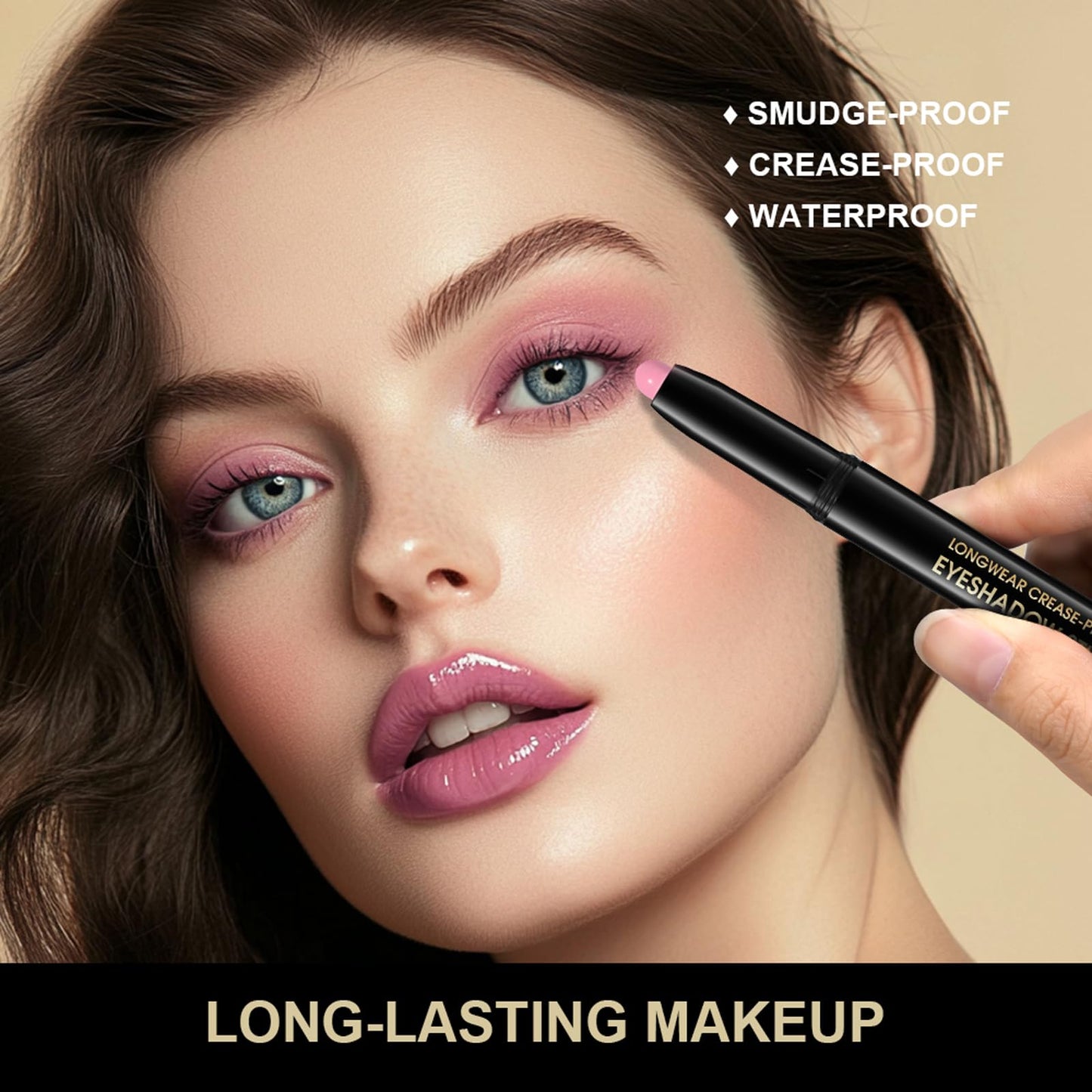 CHIFURE Eyeshadow Stick, Shimmer and Matte Cream Eye Shadow Brightener Sticks Eyeliner Pencil Crayon, Waterproof Long Lasting Ey