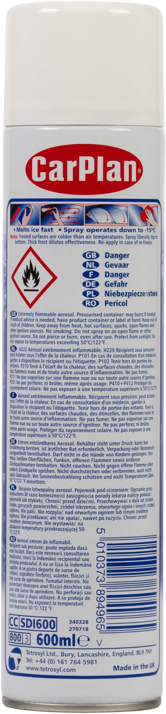 CarPlan De-Icer Aerosol, 21 fl oz (Pack of 12) – Blue Star De Icer for Car Windshield, Fast-Acting Defroster for Windows, Works in Extreme Cold -20C