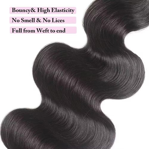 Rumdiku 12A Human Hair Bundles 20 20 20 Inch Body Wave 100% Unprocessed Brazilian Virgin 3 Bundles Double Weft Body Wave Natural Black