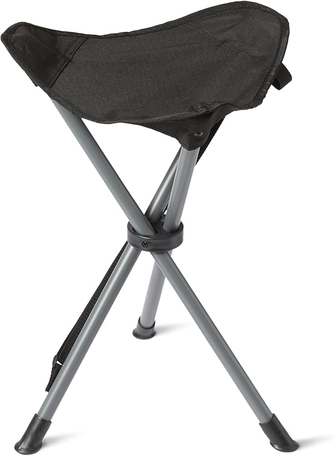 Amazon Basics Camping Stool, Collapsible, Black