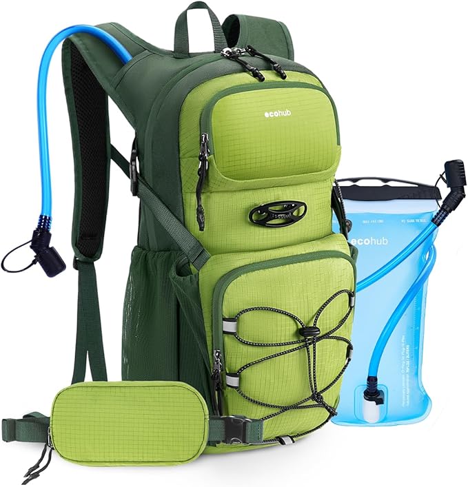 ECOHUB Hydration Backpack for Men Women, 20L Lightweight Hiking Daypack Cycling Backpack with 2L Water Bladder, Insulated ...