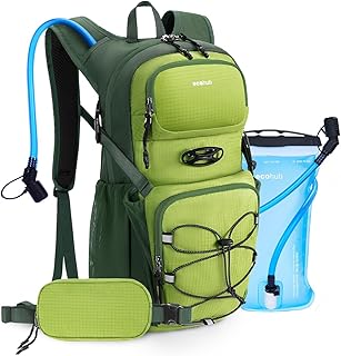 ECOHUB Hydration Backpack for Men Women, 20L Lightweight Hiking Daypack Cycling Backpack with 2L Water Bladder, Insulated ...