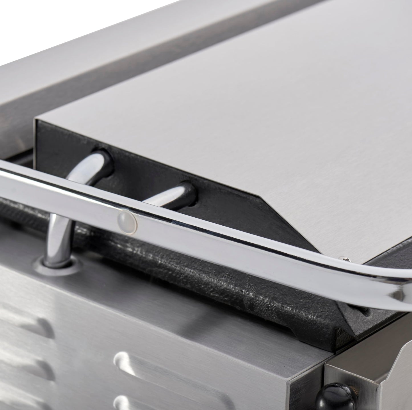 Kratos Commercial Electric Panini Sandwich Grill with Grooved Plates, 14" x 9" Cooking Surface, Commercial Countertop Panini Press, 120V, 1750W (29Y-020)