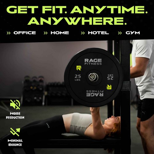 Olympic Bumper Plates, Rubber Formula With Steel Insert (10lb, 15lb, 25lb, 35lb, 45lb - SOLD INDIVIDUALLY), Olympic Weight Plates for Strength Training, Bench Press, Squats, Powerlifting