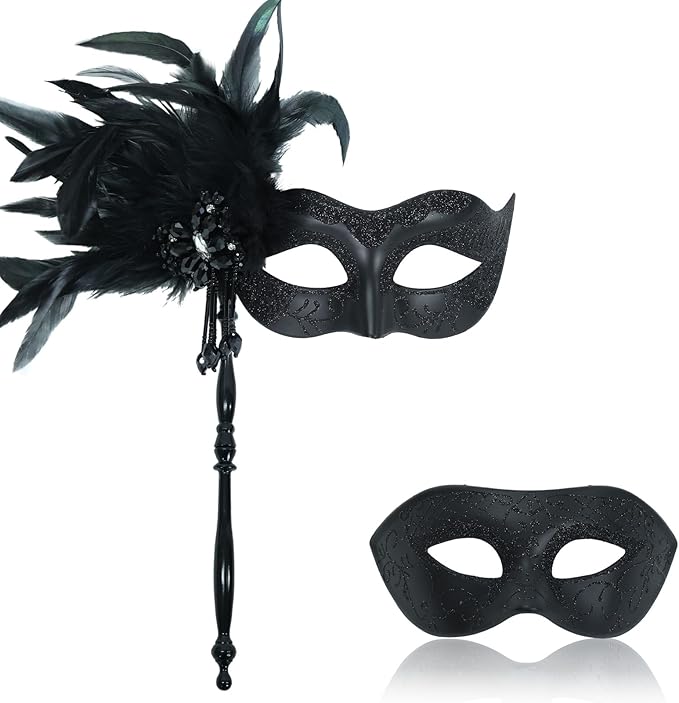 LCKRVOL 2026 New Masquerade Mask Couples Set, Masquerade Masks for Women Men Halloween Venetian Mask Costume Party