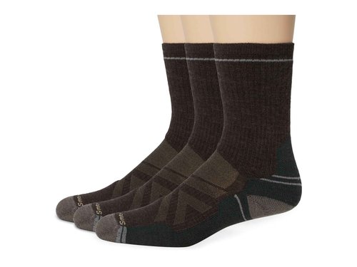 Smartwool Mens Hike Full Cushion Crew Socks 3-Pack Chestnut Large