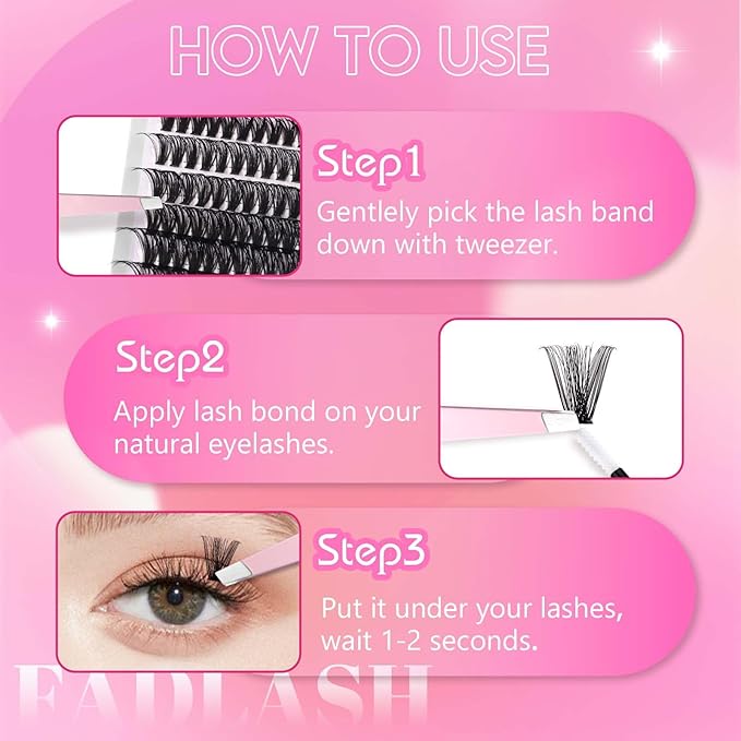 Lash Clusters Fluffy 50D+60D 10-18mm Mixed Tray Thick Eyelash Clusters D Curl Individual Lashes 280pcs Eyelash Extension Clusters Wispy Soft DIY Lash Extensions (50D+60D-0.07-D,10-18mm)