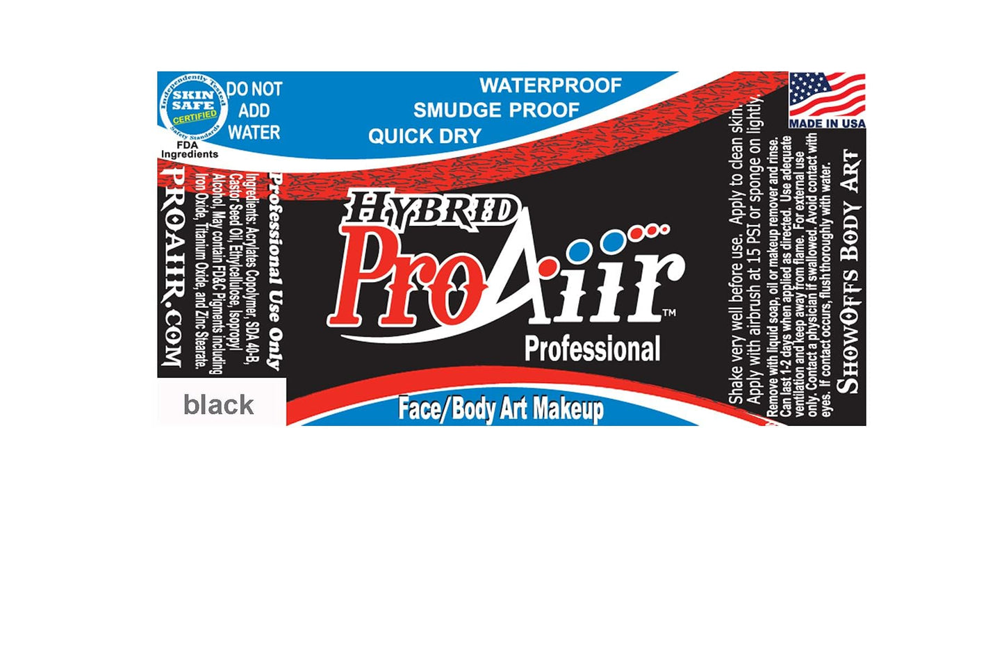 ProAiir Face and Body Painting Makeup - 2oz (60ml) Tattoo Pro Blue/Black