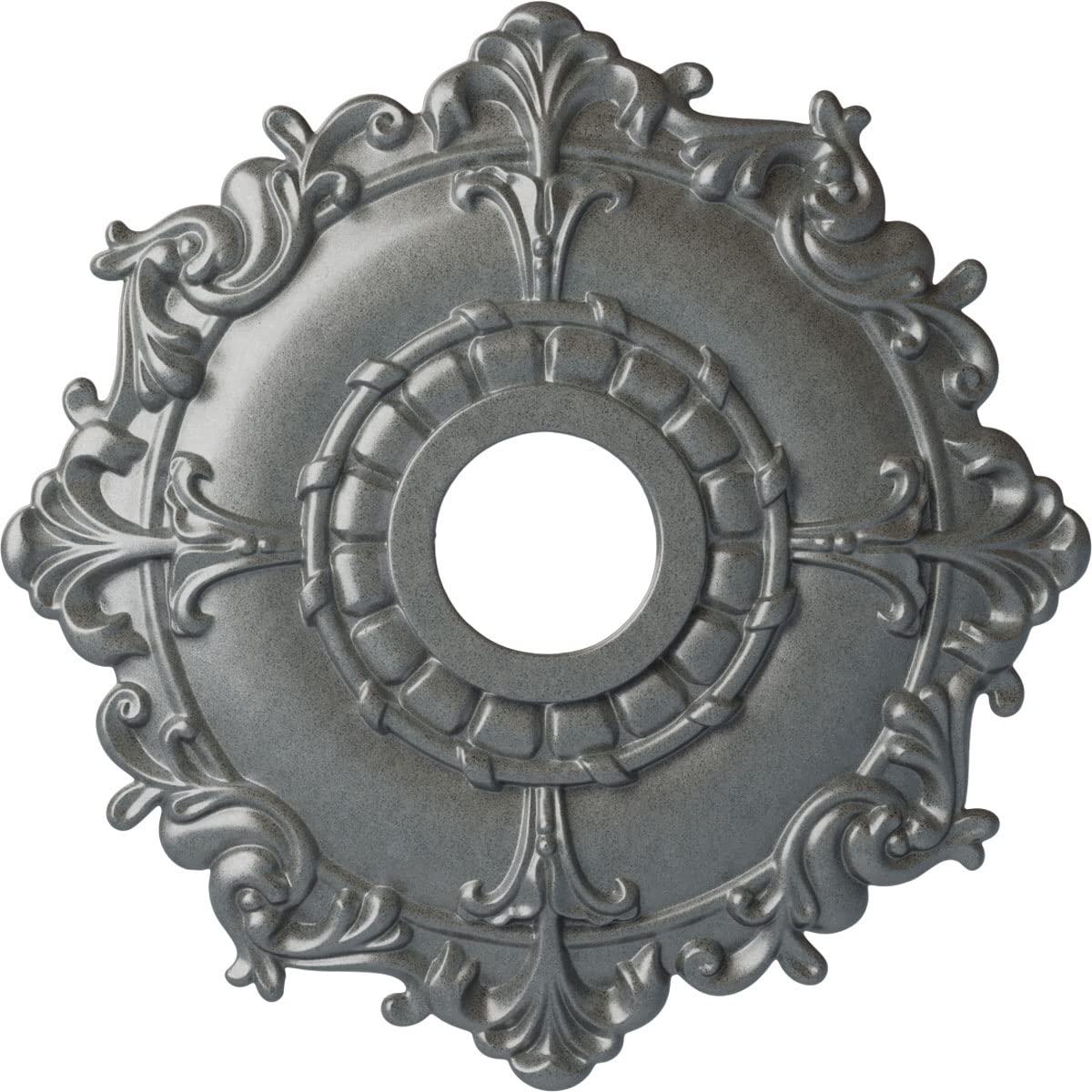 Ekena Millwork Cm18Rlpls Riley Ceiling Medallion, Platinum