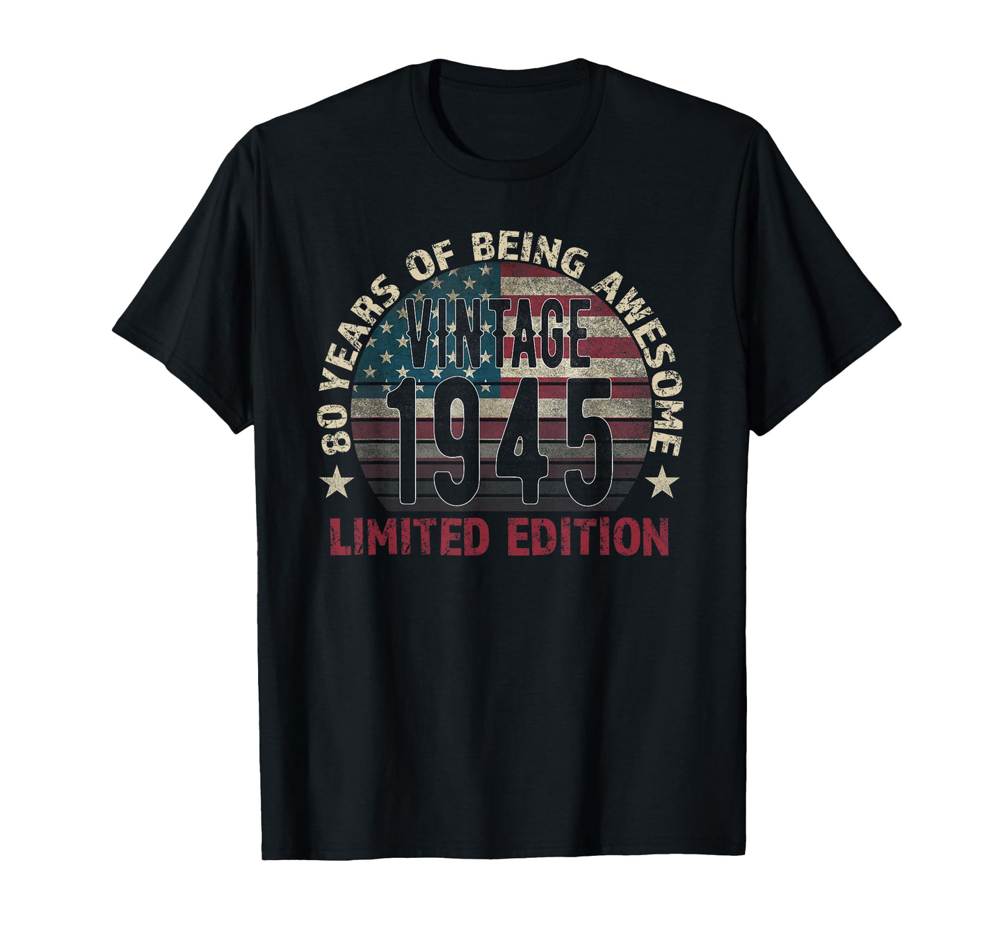 80th Birthday Gift men Vintage born 1945 turning 80 Year Old T-Shirt