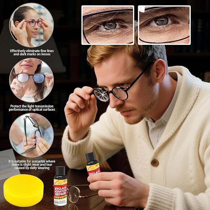 Eyeglass Scratch Remover 100g Glasses Lens Scratch Repair Wax Sunglasses Cleaning Kit