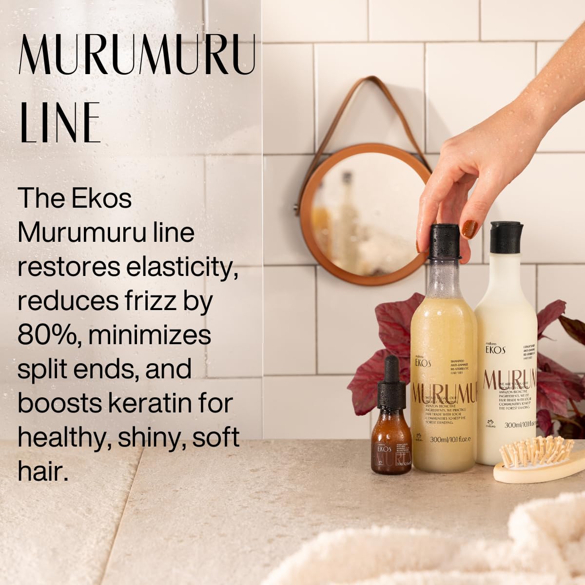 natura Ekos Murumuru Reconstruction Hair Mask - Reduce Breakage & Rebuild Hair Fiber - Intensely Repairs & Protects From Damage