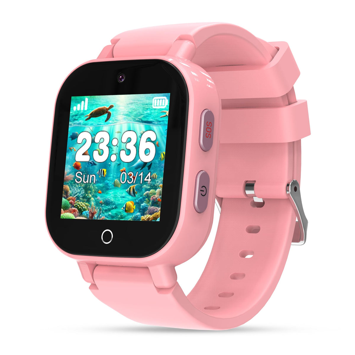 Kids Smart Watches Girls with GPS Tracker, GPS Watch for Kid Age 5-12 with Video & Voice Calling Texting SOS Puzzle Games Alarm Camera Pedometer Sport Mode, Kids Cell Phone Watch for 6 7 8 9 10(Pink)