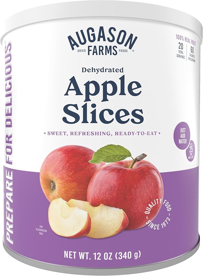 Augason Farms Dehydrated Apple Slices Can - Gluten Free Survival Food with Long Shelf Life - Emergency Food Supply for Cam...