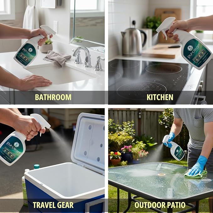 EvaClean PurClean & PurPower – Ready to Use, 1 All Purpose Cleaner & 1 Heavy Duty Degreaser, 32 FL Oz. Each, Biodegradable, Non-Butyl, Multi-Surface Cleaning & Degreasing for Facilities & Industry