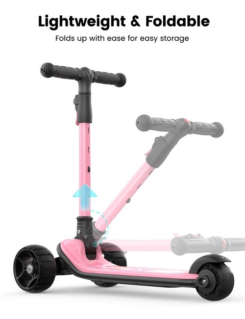 besrey Kick Scooter for Kids Ages 3-10, 3-Wheel Folding Scooter with Adjustable Height, LED Light Wheels, Extra Wide Deck for Outdoor Activities