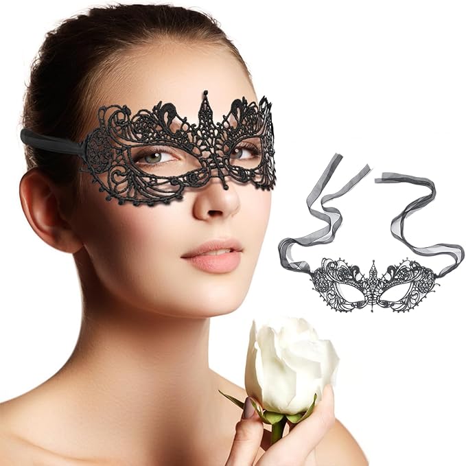 Masquerade Masks for Women Lace Eye Mask Venetian Halloween Mask for Carnival Party Prom Ball