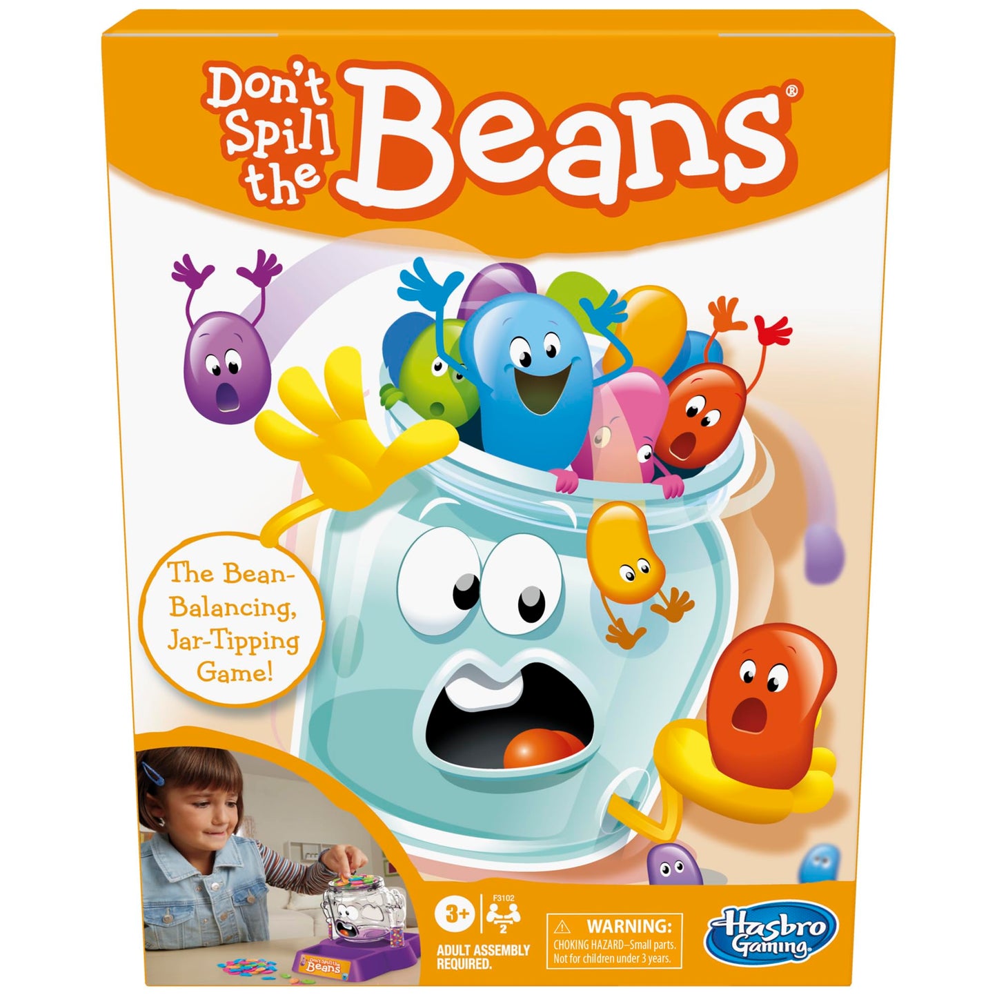 Hasbro Gaming Don't Spill The Beans Game for Kids, Easy and Fun Balancing Game for Children Ages 3 and Up, Preschool Games for 2 Players, Kids Board Games