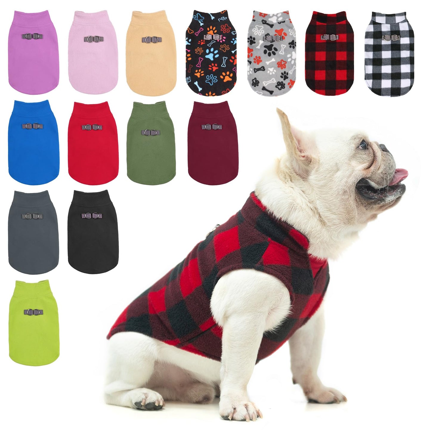 BEAUTYZOO Dog Fleece Vest Sweater Winter Jacket for Small and Medium Large Dogs with D-Ring Leash Cold Weather Coat Hoodie for XS S M Dogs Boy or Girls