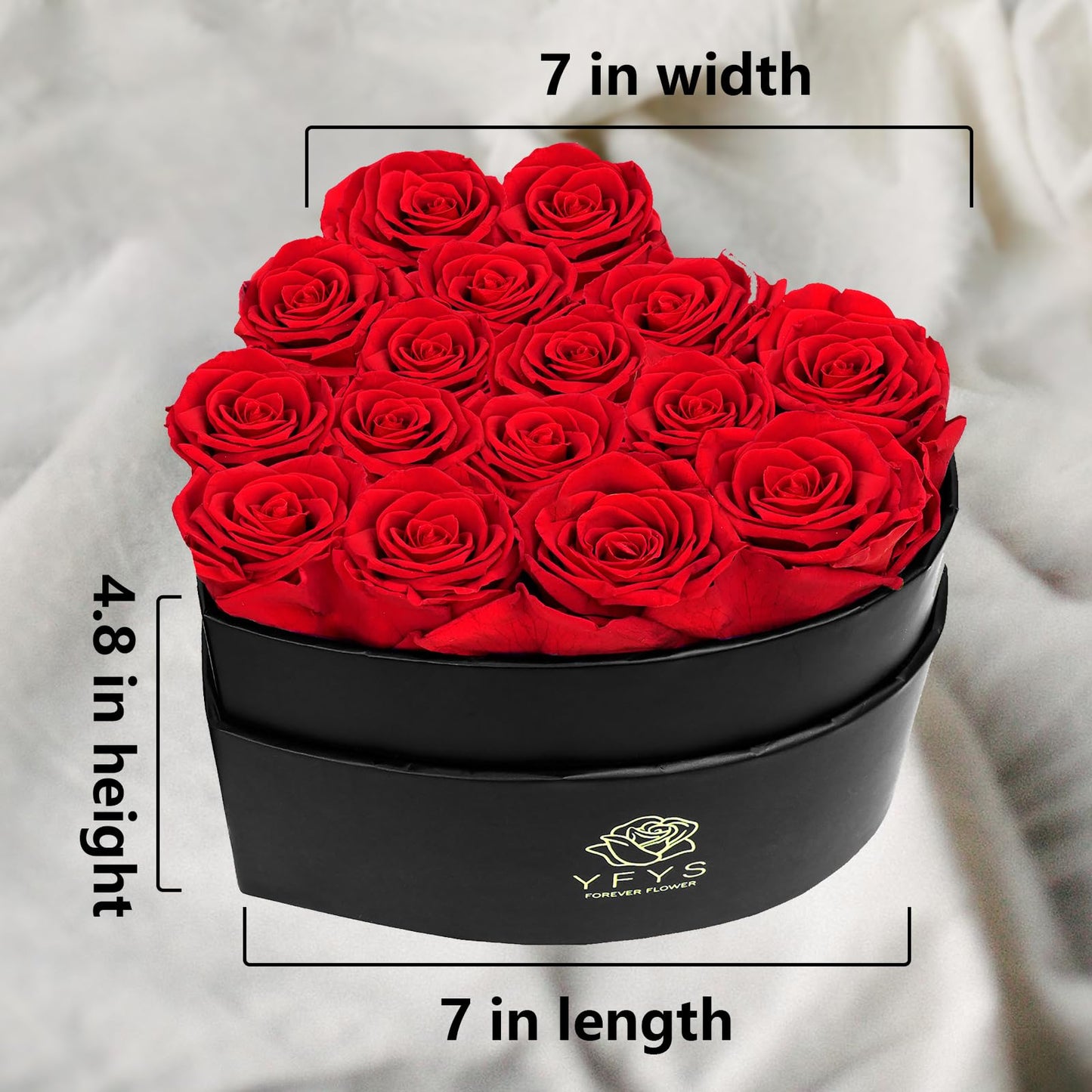 16-Piece Forever Flowers Heart-Shaped Box – Real Immortal Preserved Roses Lasting a Year, Perfect for Birthday, Girlfriend, Mother, or Wife, Valentine Day Gift for Her - Red