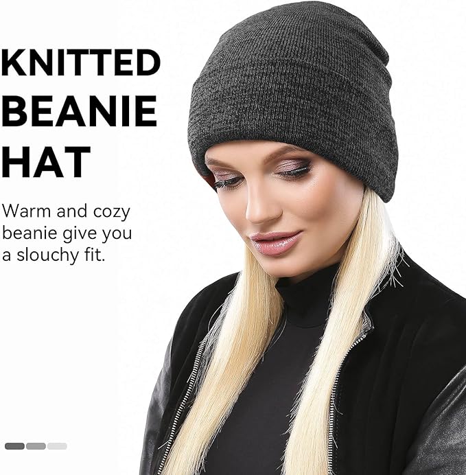 OZERO Winter Beanie Daily Hat - Thermal Polar Fleece Ski Stocking Skull Cap for Men and Women