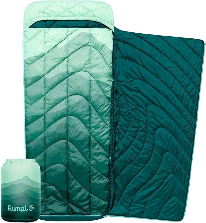 Rumpl Wrap Sack 20-Degree Sleeping Bag for Adaptable 3-Season Comfort, Cascade Fade