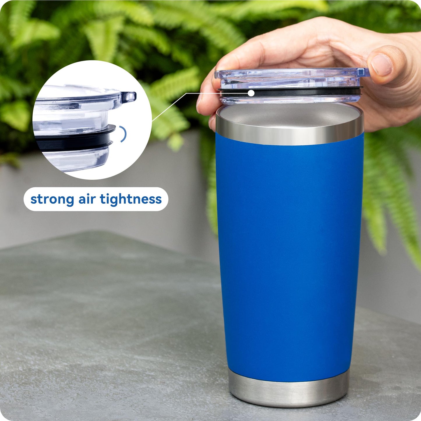 Prurex 2 Pack 20 oz Tumbler Lids,Replacement Spill Proof Splash Resistant Slider Mug Toppe for Yeti Ramble and More Coffee Mugs,Straw Friendly