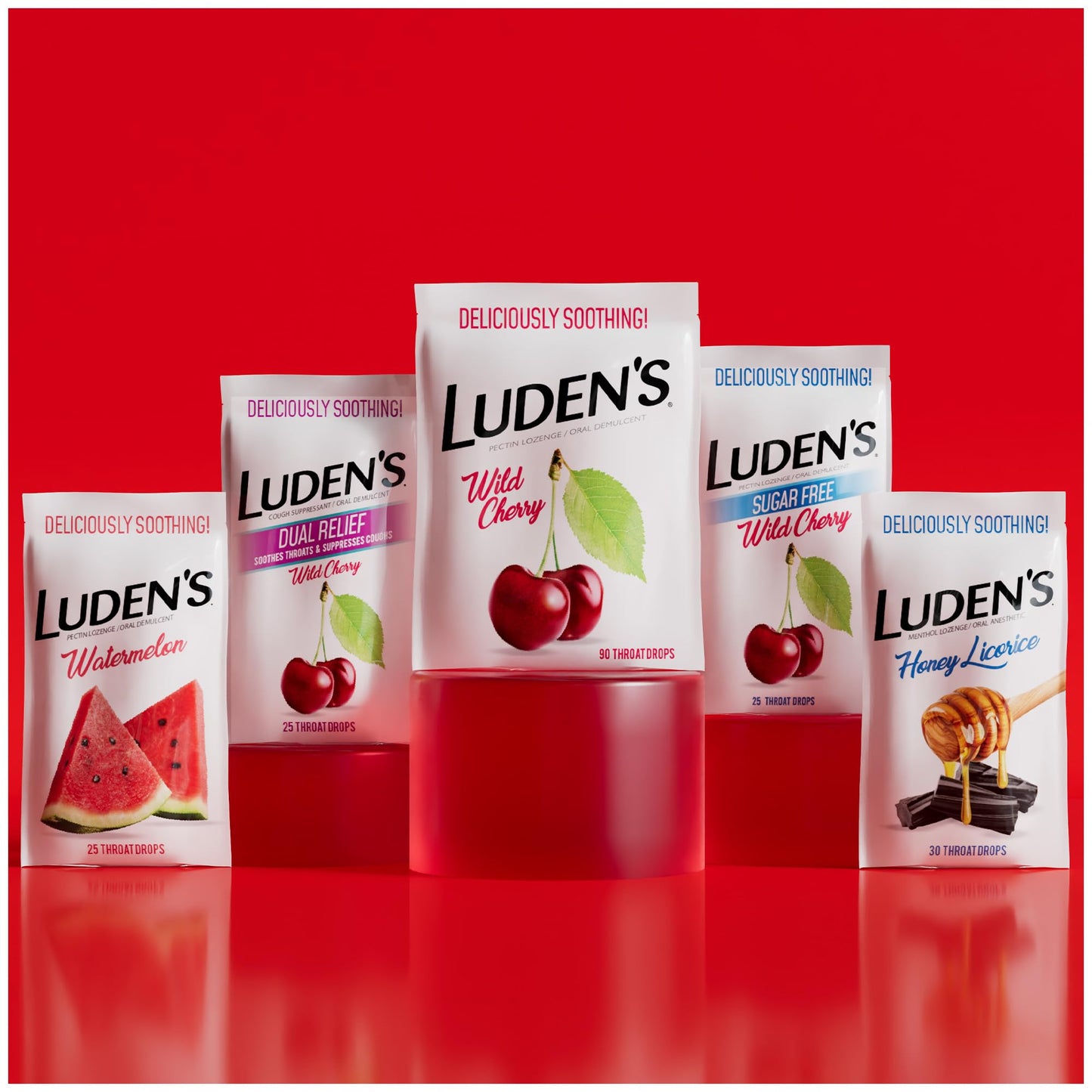 Ludens Deliciously Soothing Throat Drops, Wild Cherry Flavor, 90 Count (Pack of 4)