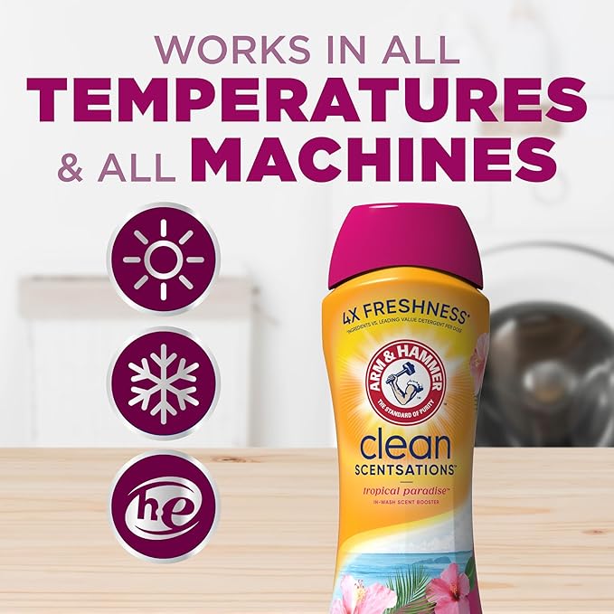 Arm & Hammer In-Wash Scent Booster Tropical Paradise, 24 oz, Pack of 4