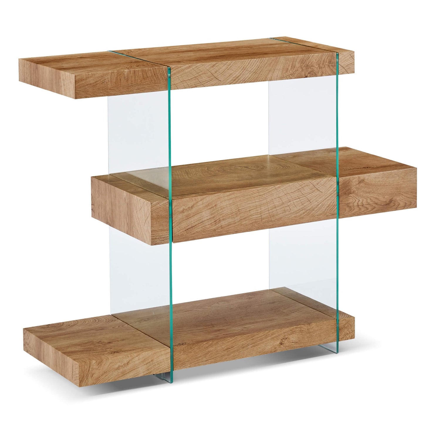 ivinta Glass Console Table with Storage Shelves, 3-Tier Modern Narrow Entryway Table with Hidden Drawer for Living Room Hallway or Entrance, 5104 (Brown, 39")