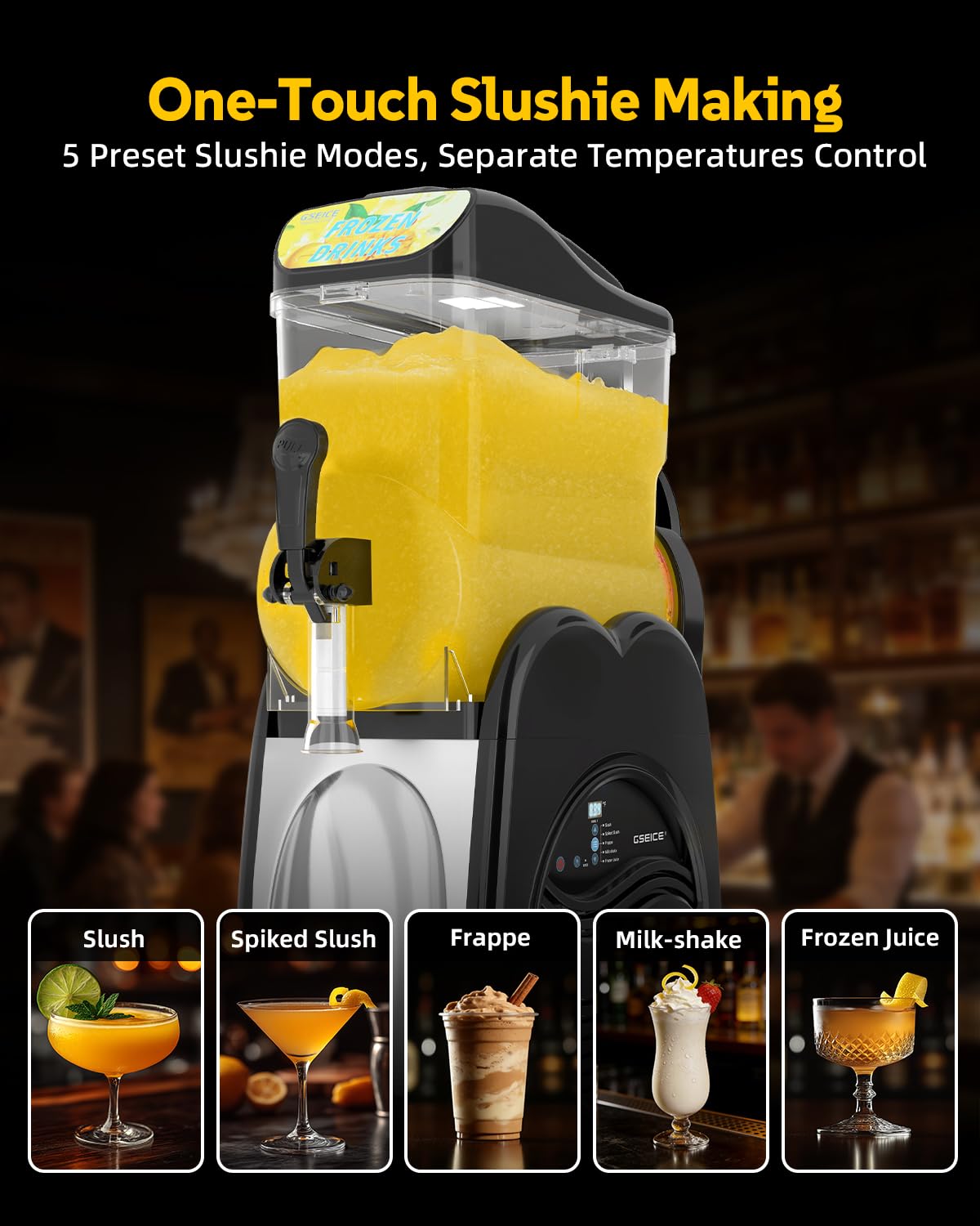 GSEICE Slushie Machine for Home 4 Gallons Single Slushy Machine for Margaritas Slushy’S Frozen Drinks, 110V/60Hz Frozen Drink Machine for Family Reunion Birthday Wedding Parties
