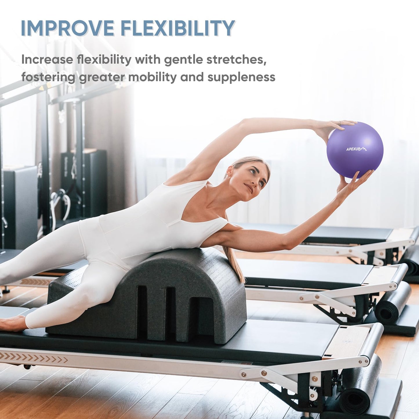 APEXUP Yoga Ball Exercise Ball, Heavy Duty Pilates Ball for Fitness, Balance, Core Workout, Physical Therapy (XXS (9") 23cm, Purple)