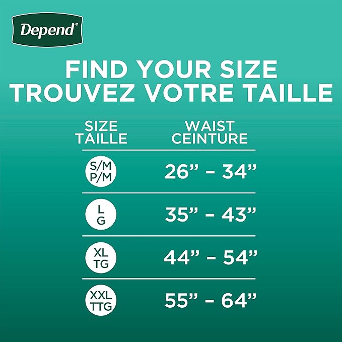 Depend FIT-Flex Incontinence Underwear for Men, Maximum Absorbency, Disposable, Large, Grey, 17 Count (Pack of 2)