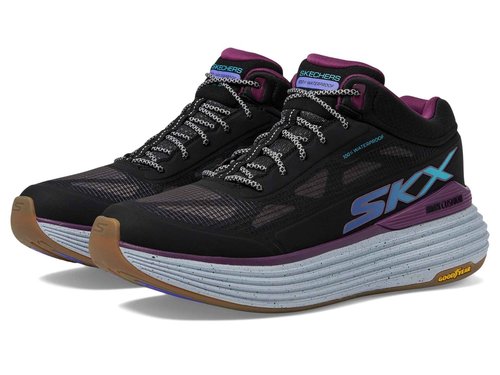 Skechers Women's Max Cushioning Suspension Terrace Waterproof Boot, Black/Purple, 9.5