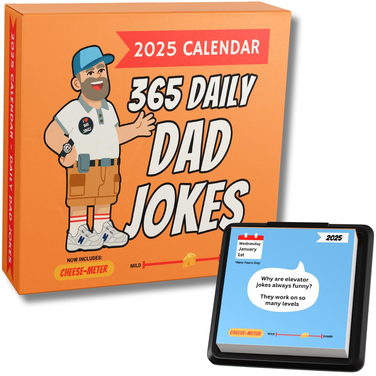 Dad Joke Desk Calendar 2025 - Funny Gifts for Dad, Page a Day Desk Calendar with 365 Daily Dad Jokes, White Elephant Gifts, Fathers Day Dad Gifts, Gifts for Men, Stocking Stuffers, Dad Christmas Gifts